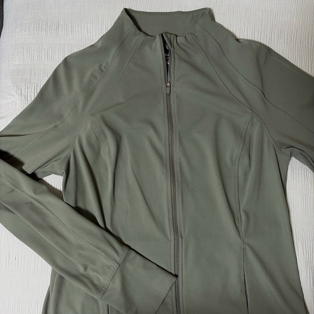Olive Green Zip-Up Jacket